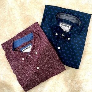 Express / Small/ Slim Soft Wash long sleeve dress shirt ( 2for1 @ $25) (KB-1A)